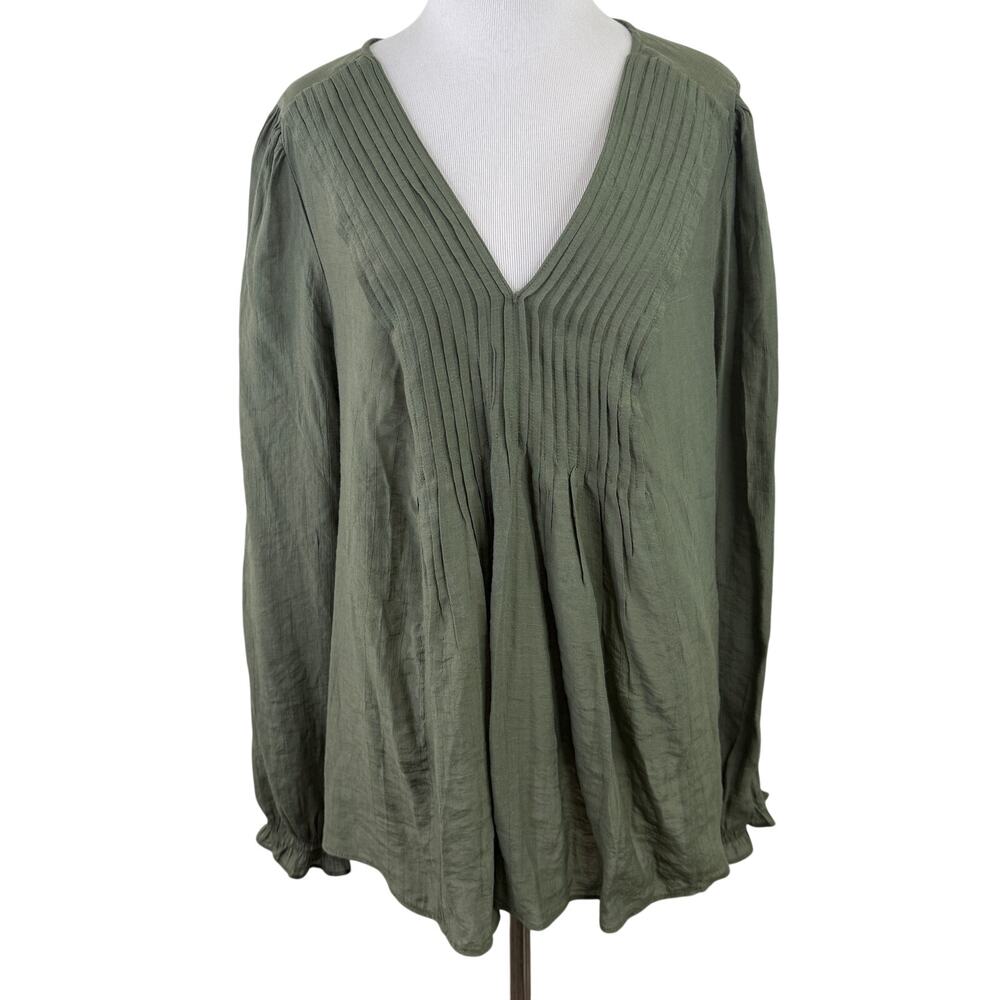 Nanette Lepore Women's Prairie Sage Rayon V-Neck Blouse Shirt NWT Size XL